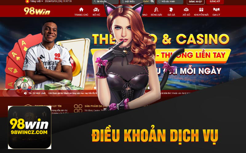 Các quy định trong điều khoản sử dụng 98win